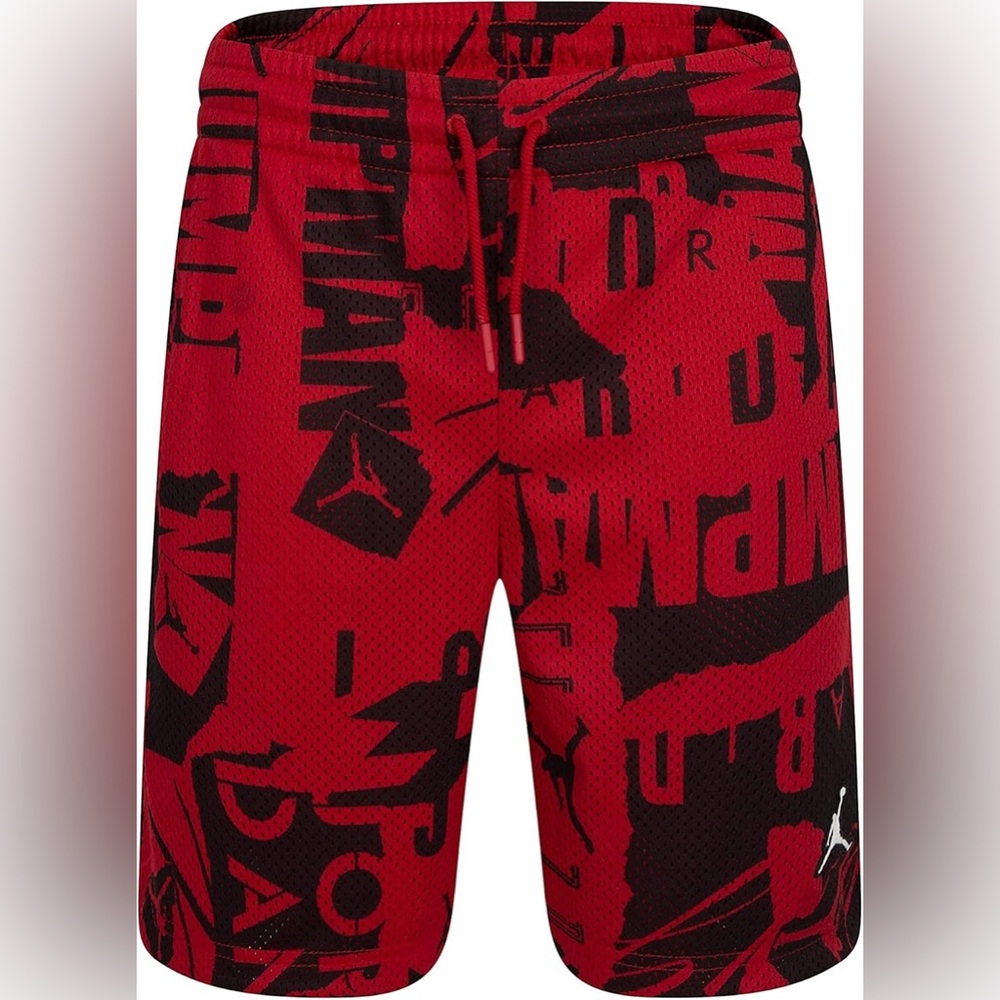 Jordan Graphic Red and Black Athletic Shorts Boy 10-12 Years